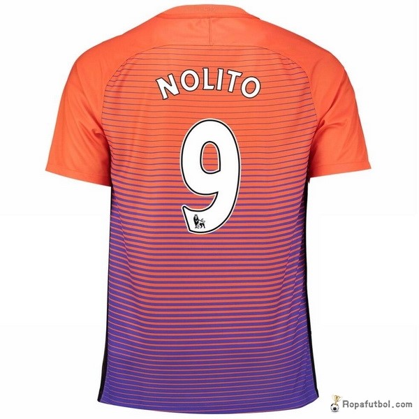 Camiseta Manchester City Replica Tercera Ropa Nolito 2016/17 Naranja